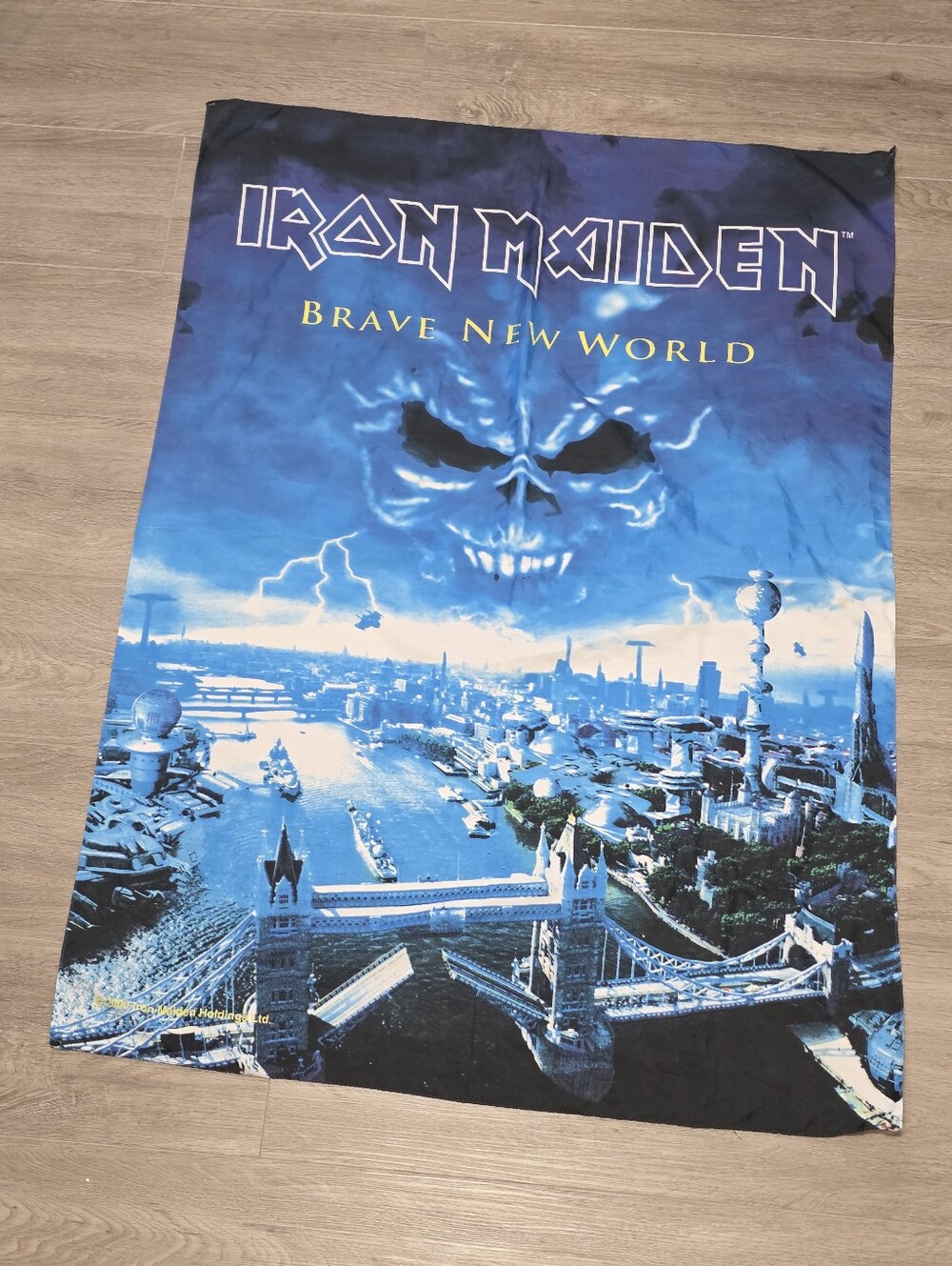 Vintage Iron Maiden Brave New World 2000 Cloth Flag Banner Damaged 30 X 42